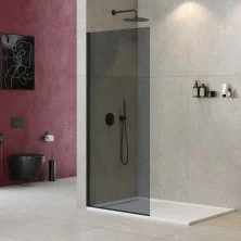 Cezares Душевая перегородка LIBERTA 90 см, серый\черный LIBERTA-L-1-TB-90-GR-NERO