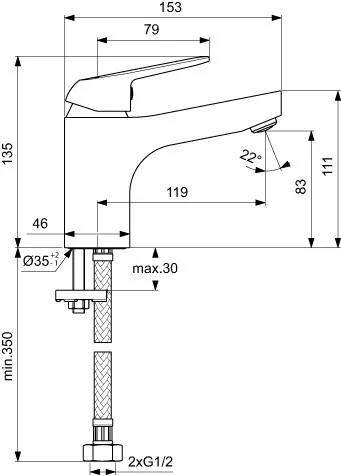 Приобрести смеситель для умывальника vidima fine grande ba385aa