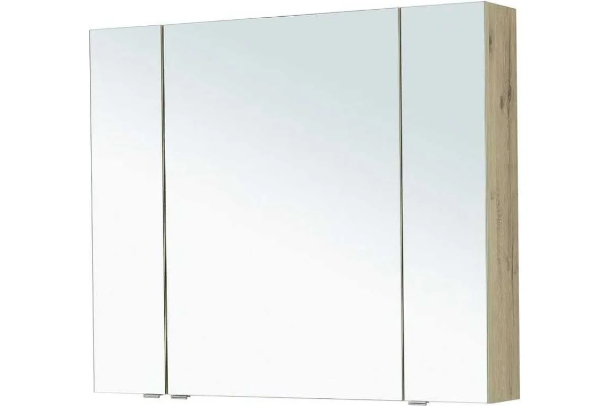 Приобрести aquanet зеркальный шкаф алвита new 90 см, дуб веллингтон белый