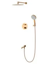 Душевая система с термостатом встраиваемая WONZON & WOGHAND STICK, Розовое золото (WW-88929010-RG)