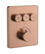 Термостатическая панель смесителя встраиваемая на 3 потребителя WONZON & WOGHAND, Брашированное розовое золото (WW-INF323A-BRG)