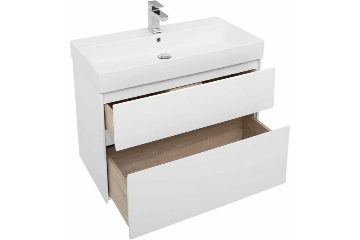 Приобрести aquanet тумба с раковиной бруклин 85 см, белая