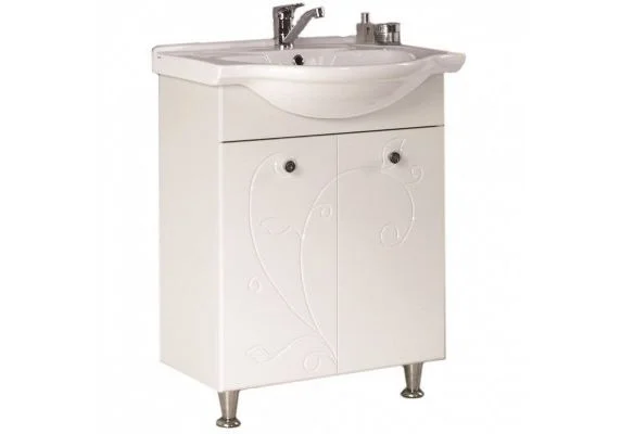 Приобрести тумба напольная с раковиной акватон лиана 65 см 1a165701ll010, 1wh109651,белый