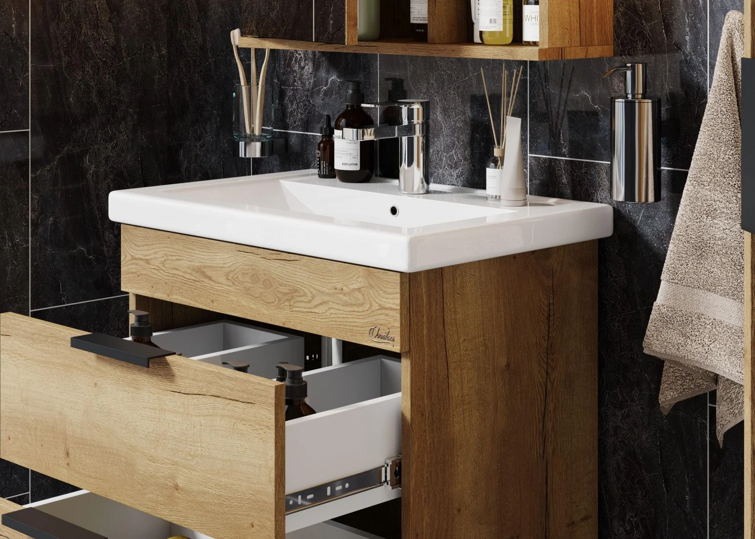 Приобрести onika тумба подвесная с раковиной легран 60х55см, светлый дуб, 106117