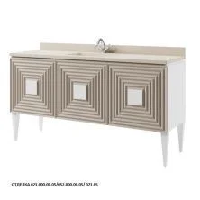 Caprigo Тумба с раковиной ATRIO 166 см, коричневая/белая