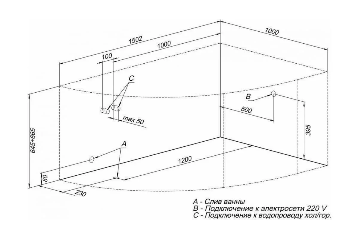 Приобрести aquanet акриловая ванна mayorca 150x100 см, белая, правая