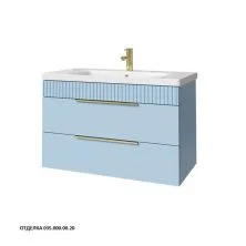 Caprigo Тумба с раковиной MONBAR-Smalty 90 см, голубая, эмаль