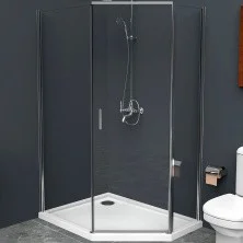 Ограждение душевое BelBagno Uno 100x80, пентагональное UNO-195-PH-1-100/80-C-Cr хром/прозрачное