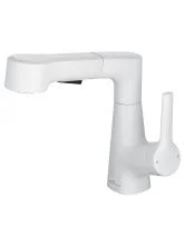 Смеситель для раковины с выдвижным изливом WONZON & WOGHAND, Белый матовый (WW-121B108-MW)