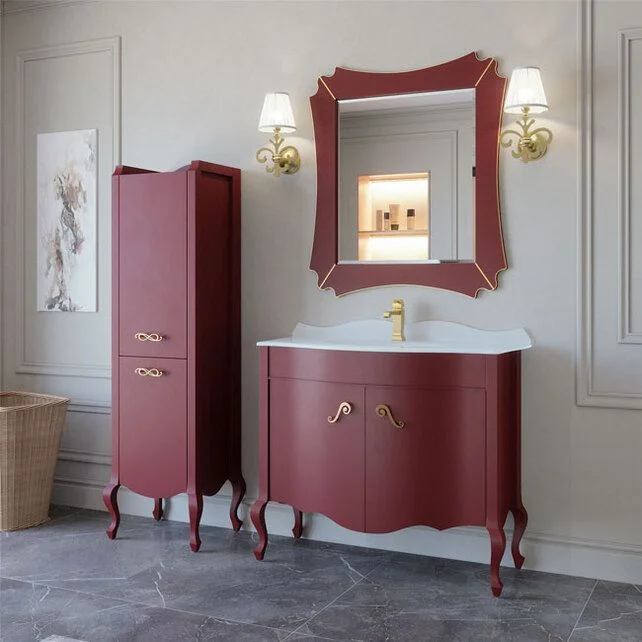 Приобрести caprigo тумба с раковиной bourget 100 см, бордовая, эмаль