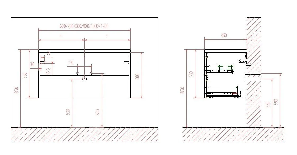 Приобрести тумба подвесная с раковиной belbagno kraft-700-2c-so-bo 70 см, bianco opaco
