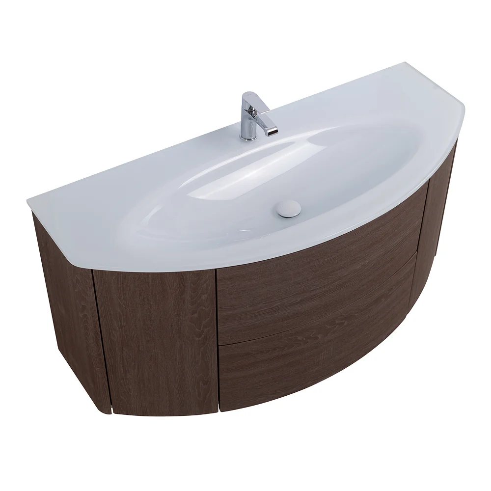 Приобрести cezares тумба подвесная с раковиной eden 121 см rovere scuro soft, стекло, коричневая 54408