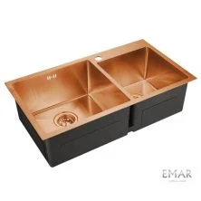 Emar Кухонная мойка 78х43 см, медь EMB-210 PVD EMB-210 PVD Nano Coppery