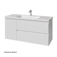 Caprigo Тумба с раковиной FORTE-Smalty 120 см, левая, белая, эмаль