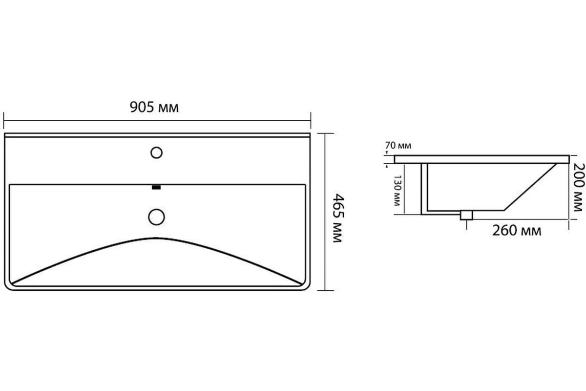 Приобрести aquanet раковина ирис 90х46 см, черная матовая