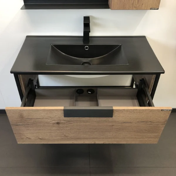 Приобрести сomforty тумба с раковиной "бонн-90" дуб темный, черная раковина