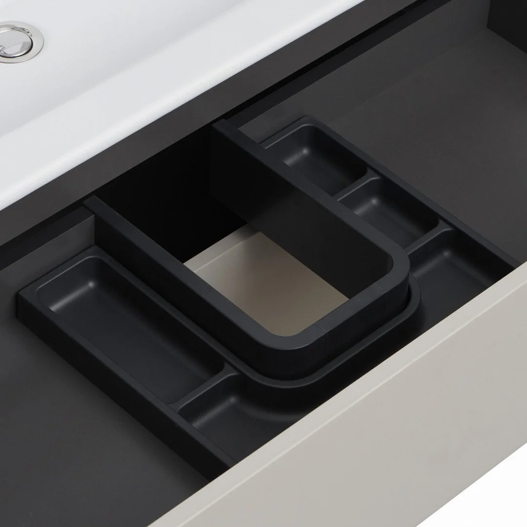 Приобрести тумба подвесная с раковиной акватон сохо 100 см, слэйт \ галька серая