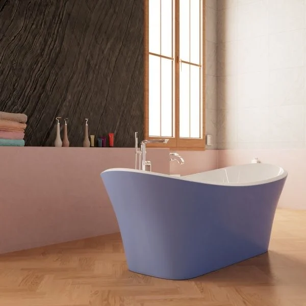 Приобрести frank акриловая ванна f6104 white/light blue 170х75 см, голубая, отдельностоящая