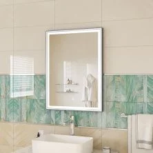 Continent Зеркало с подсветкой Strong 60х80 см, сенсорный включатель, серое