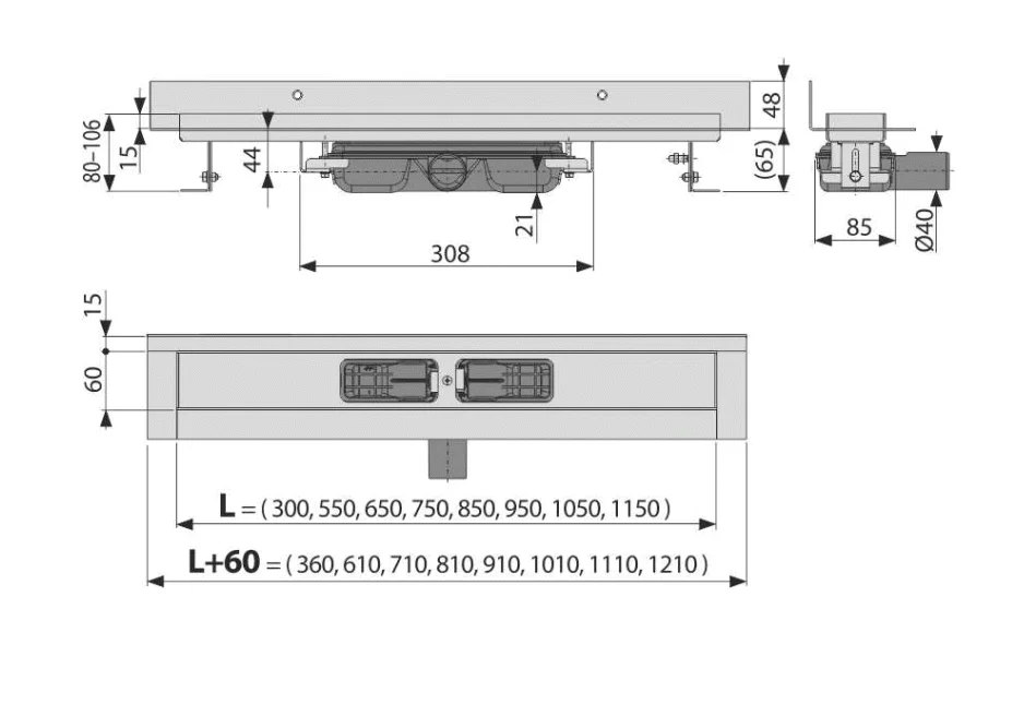 Приобрести сливной трап alcaplast apz116-850 