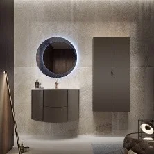 Cezares Тумба подвесная с раковиной EDEN 91 см Grigio talpa opaco, стекло, светло серая 55069