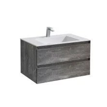 Vincea Тумба подвесная Luka 80 см, серый камень с белой раковиной VMC-2L800GS;VCB-13800W