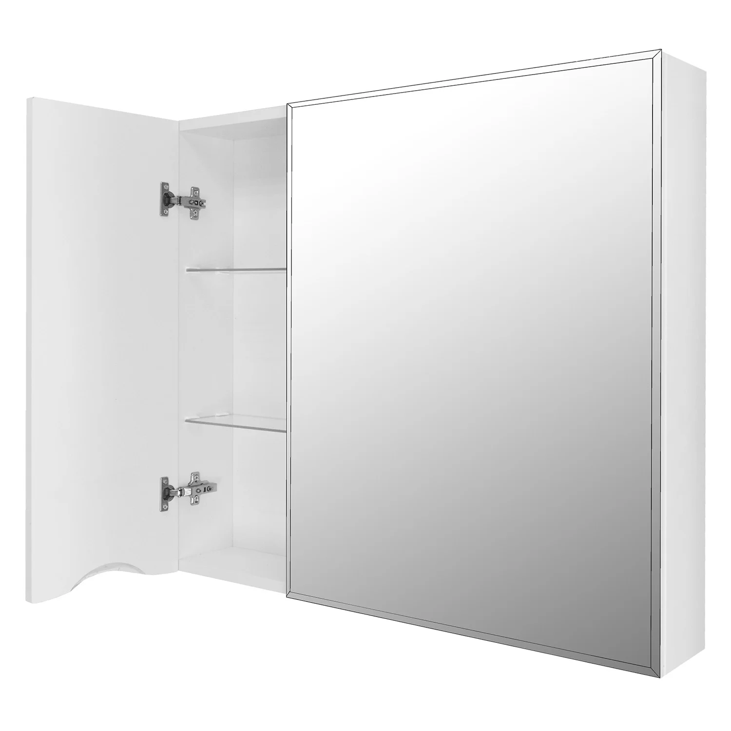 Приобрести loranto зеркало-шкаф santorini 80х70 см, левый, белый (cs00086971)