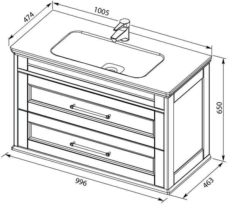 Приобрести aquanet раковина бостон 100х47 см, белая