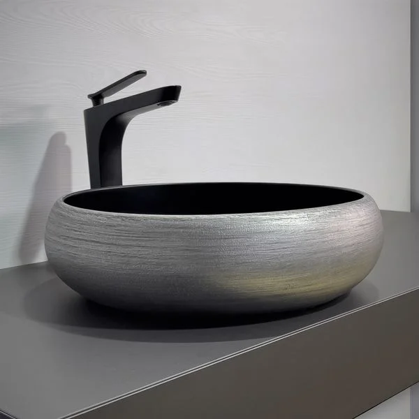 Приобрести comforty раковина 78653 41х41 см, серебряная-черная матовая