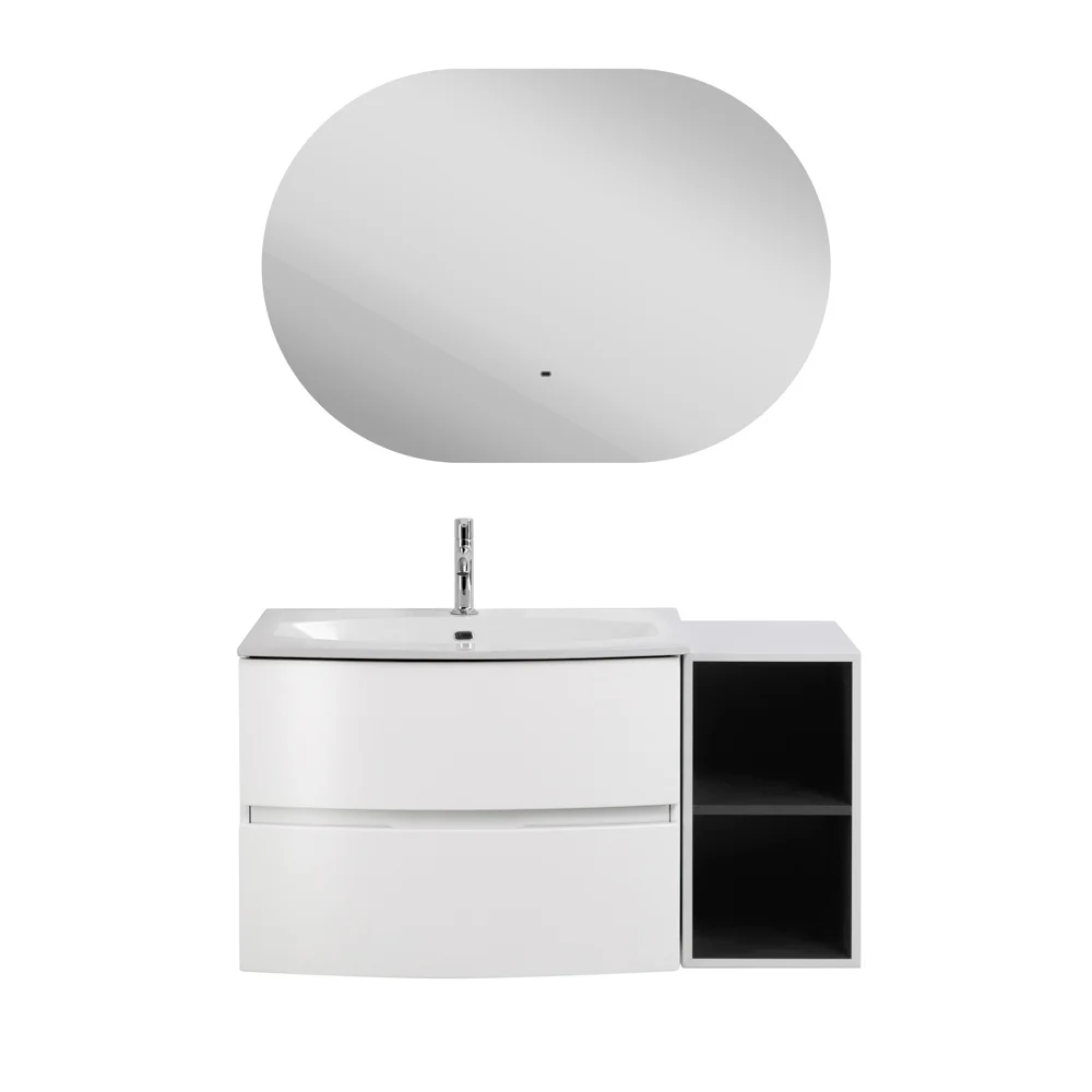 Приобрести cezares тумба подвесная с раковиной elettra 104 см bianco opaco, литьевой мрамор, белая 55521