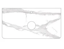 Mirsant Столешница Callacatta 80 см, белый мрамор, с фаской УТ000068958