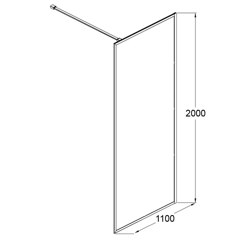 Приобрести azario стенка боковая richmond 6310 walk-in 1100x2000 мм, черный az-nag 6310 1100 black
