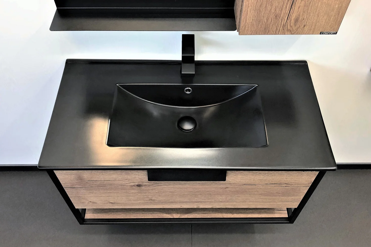 Приобрести сomforty тумба с раковиной "бонн-90" дуб темный, черная раковина