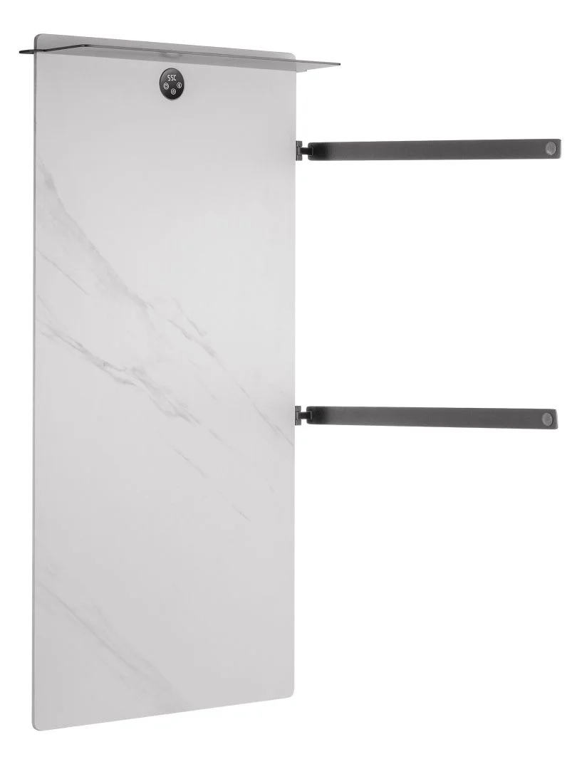 Приобрести полотенцесушитель электрический с каменной плитой белый мрамор wonzon & woghand stuttgart, темный графит (ww-a504w-gm)