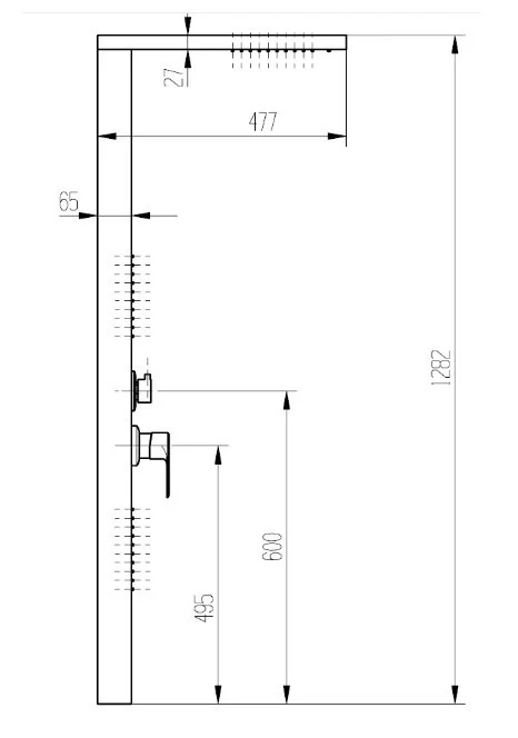 Приобрести душевая система vieir shower system с гидромассажем 1282 мм, сатин vr26-s