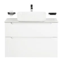 BelBagno Тумба со столешницей ETNA-H60 80 см, подвесная Bianco Lucido