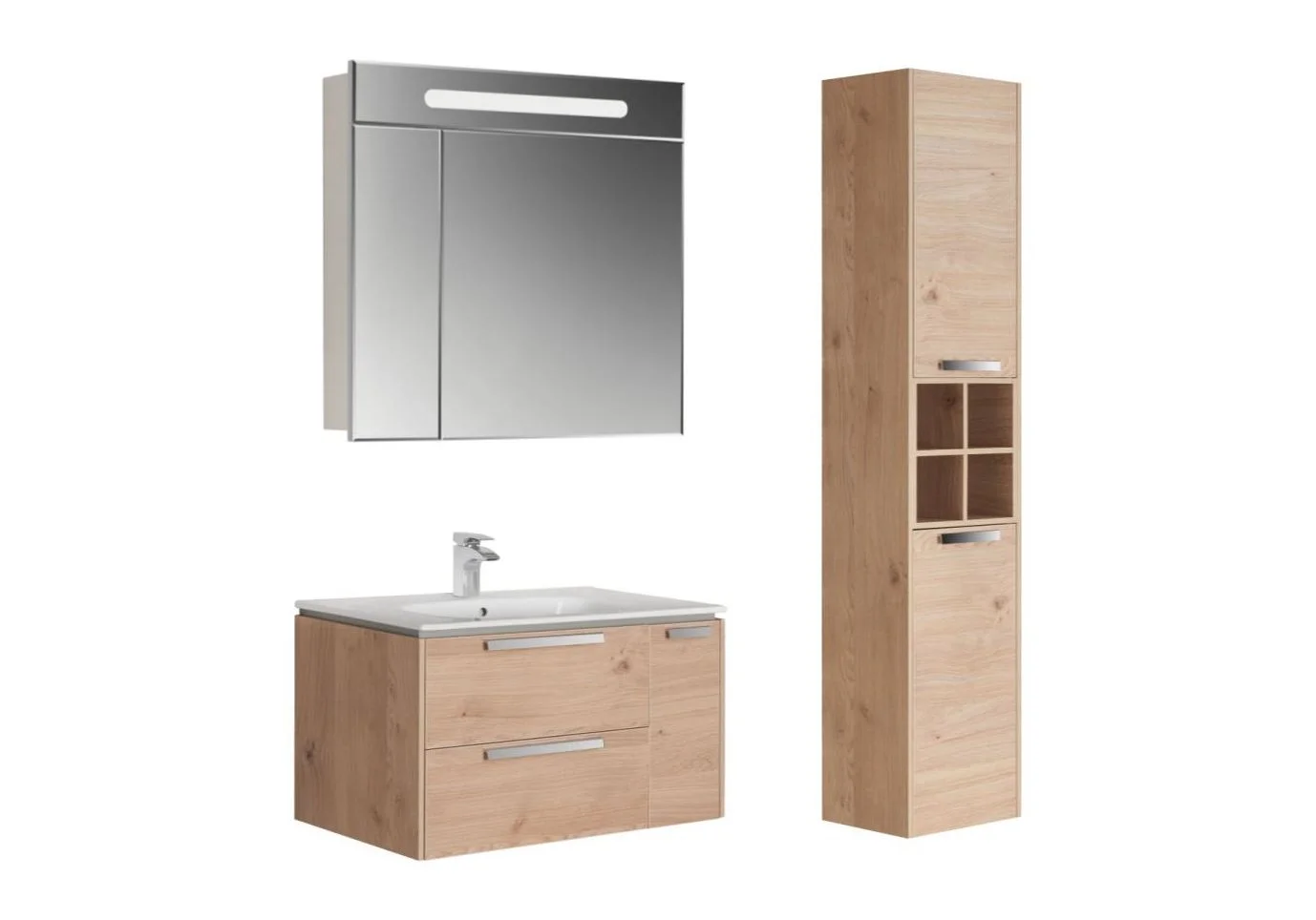 Приобрести тумба подвесная roca lago с раковиной 80 см, дуб светлый 7.8572.9.644.4; 7.3279.9.c00.0