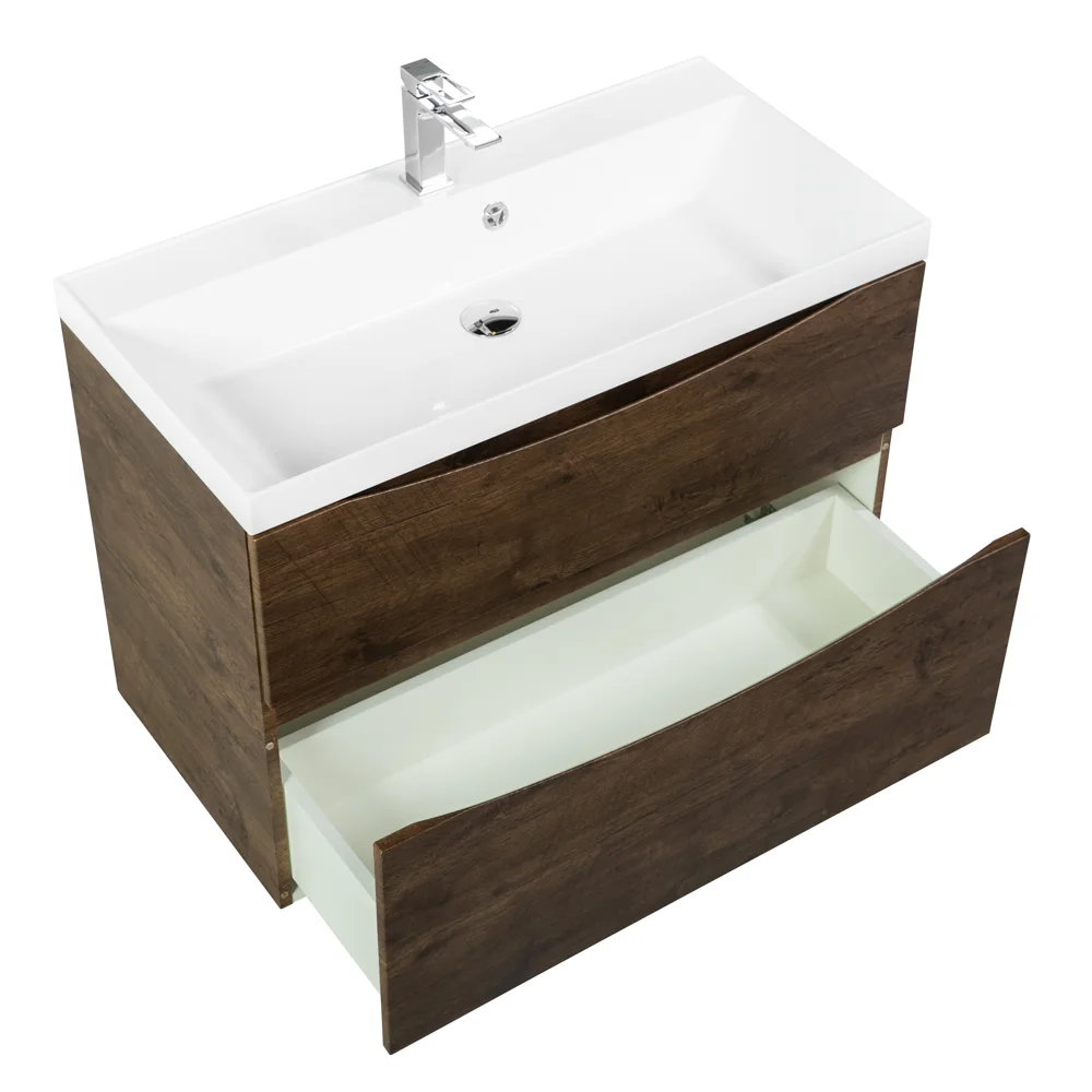 Приобрести belbagno тумба с раковиной marino-h60 90 см, подвесная rovere moro, белая раковина