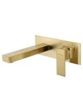 Смеситель для раковины встраиваемый WONZON & WOGHAND CUBE, Брашированное золото (WW-88869016-BG)