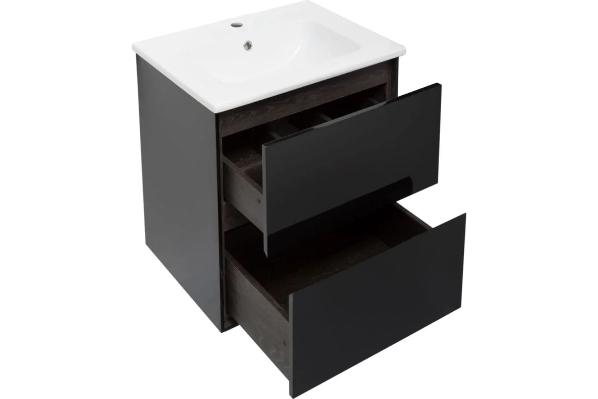 Приобрести aquanet тумба с раковиной милан 65 см, см, черный глянец