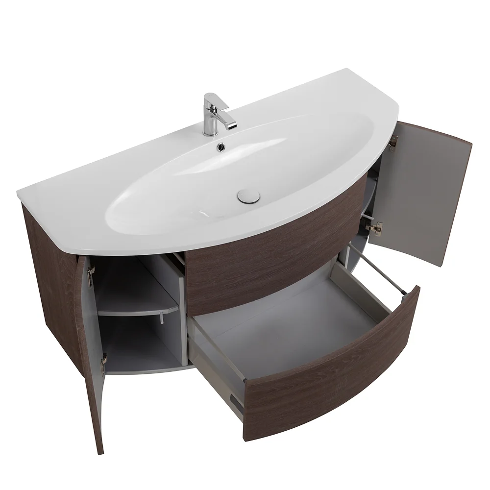 Приобрести cezares тумба подвесная с раковиной eden 121 см rovere scuro soft, коричневая 54408