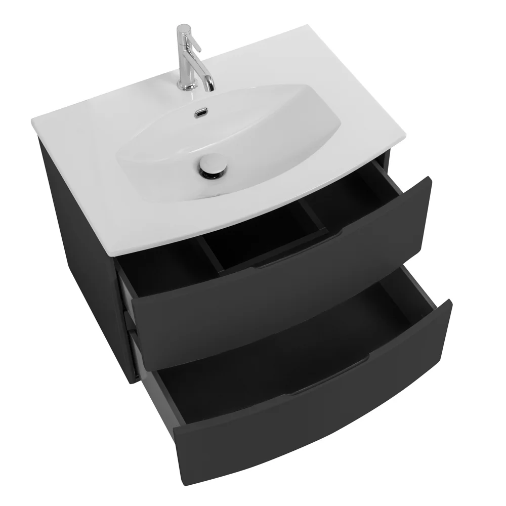 Приобрести cezares тумба подвесная с раковиной elettra 75 см grafite, литьевой мрамор, графит 55522