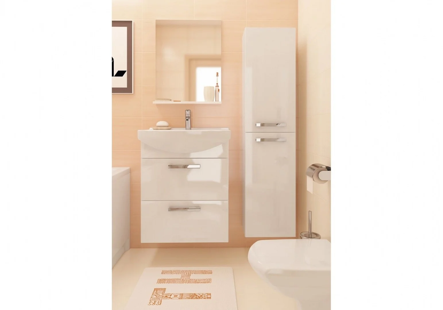 Приобрести пенал подвесной cersanit melar 35 см, белый