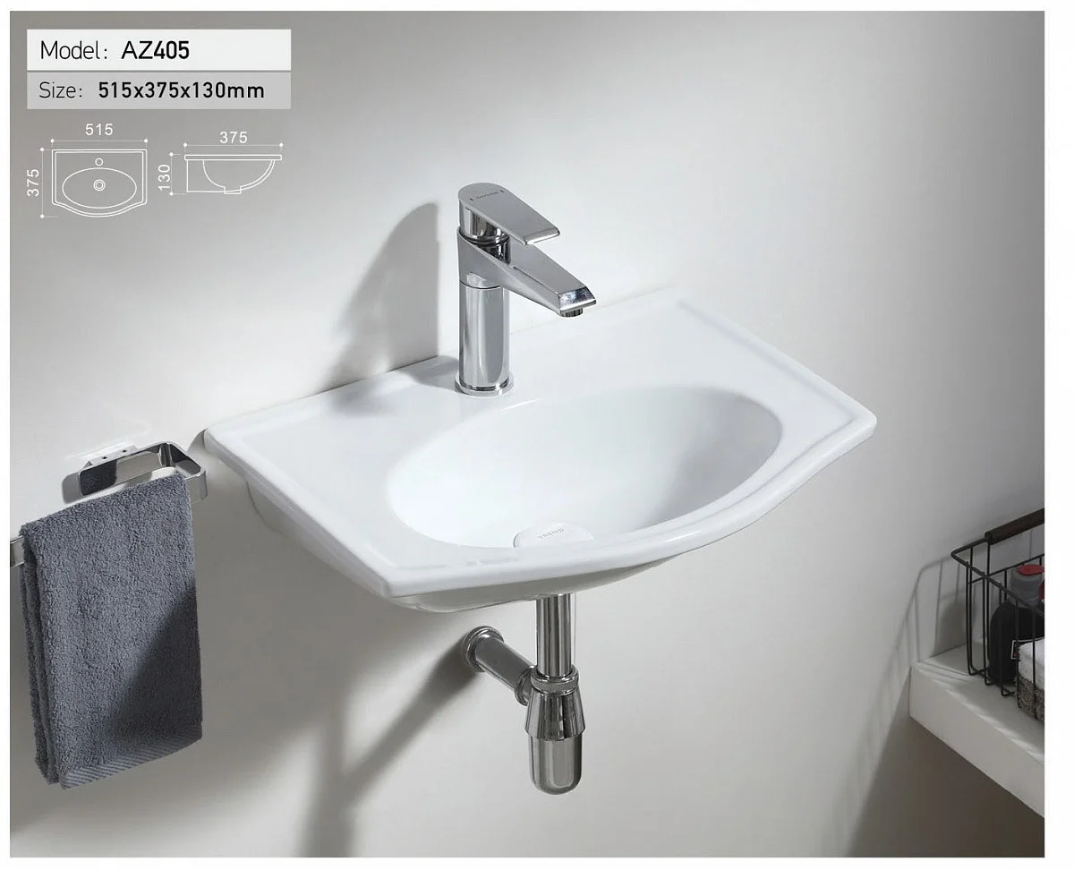 Приобрести azario раковина подвесная 51,5х37,5 см, белая az-405