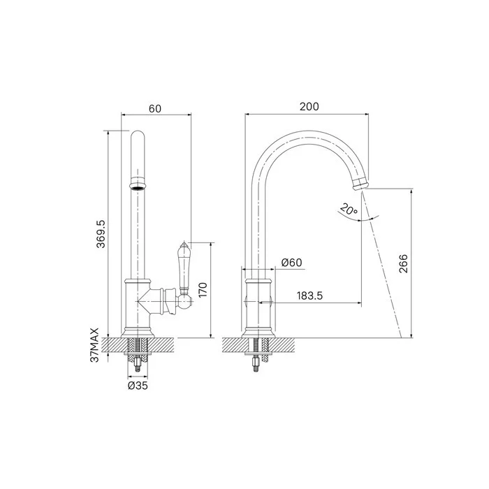 Приобрести iddis смеситель для кухни oxford 369,5мм, хром oxfsbj0i05