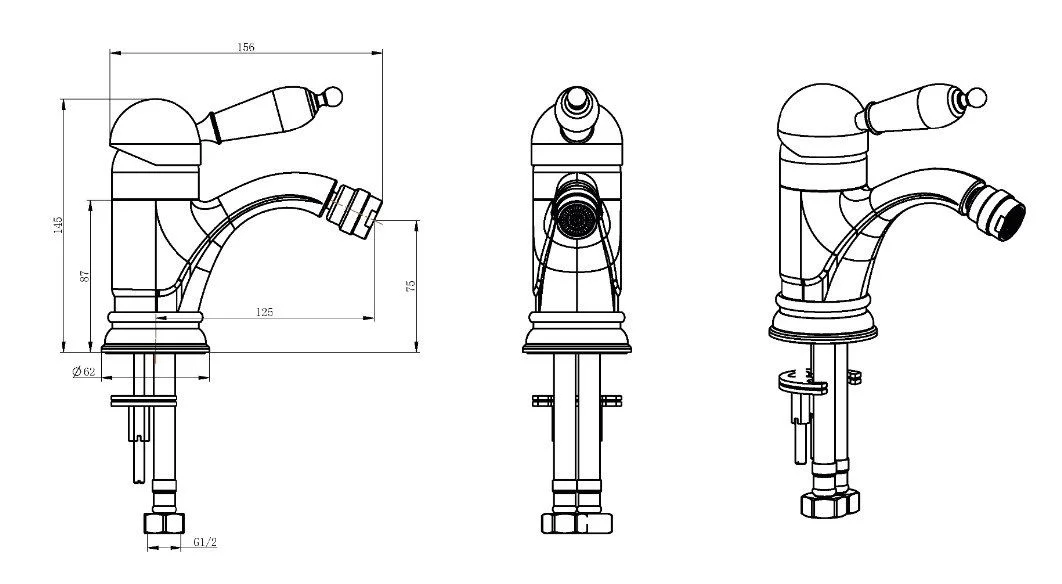 Приобрести boheme сместель для биде tradizionale, золото\белый 286