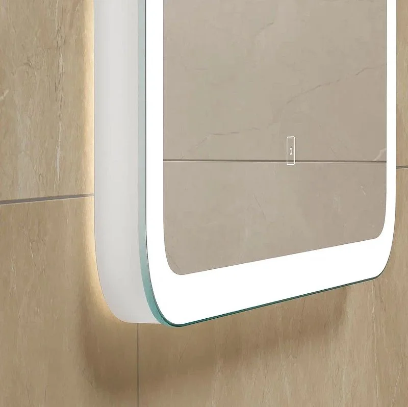 Приобрести continent зеркало с подсветкой lacio 70х80 см, сенсорный включатель, белое