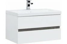 Aquanet Тумба с раковиной Беркли 80 см, белая/дуб рошелье