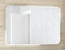 Continent Зеркало с подсветкой Raison 90х70 см, сенсорный включатель, белое