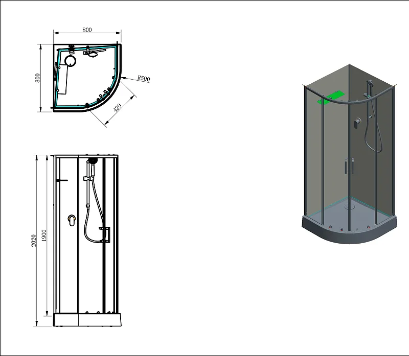 Приобрести aquanet душевая кабина passion evo r black 80x80 см